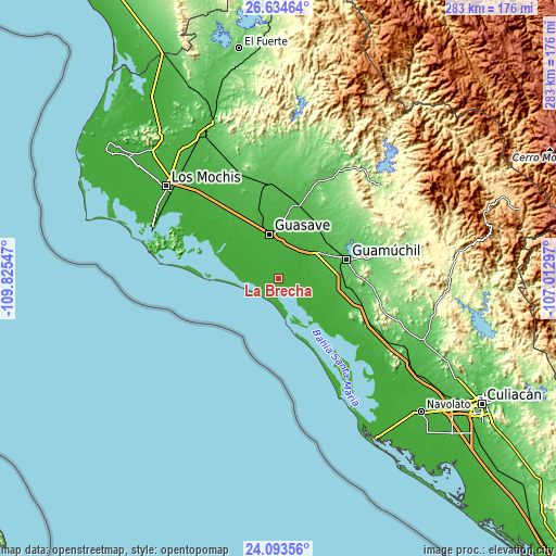 Topographic map of La Brecha