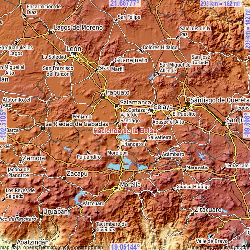 Topographic map of Hacienda de la Bolsa