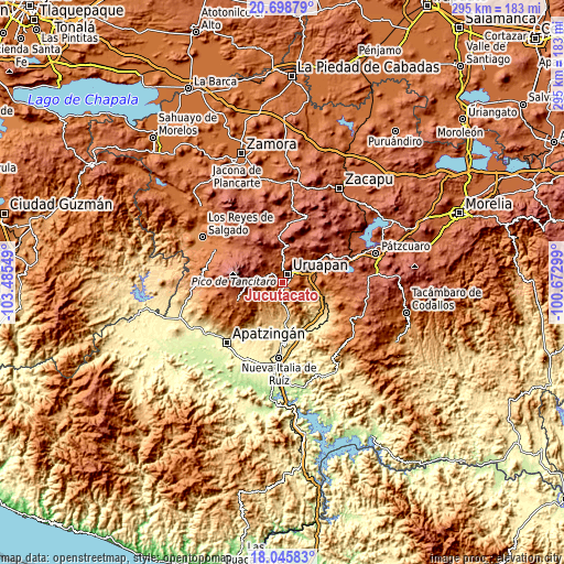 Topographic map of Jucutacato