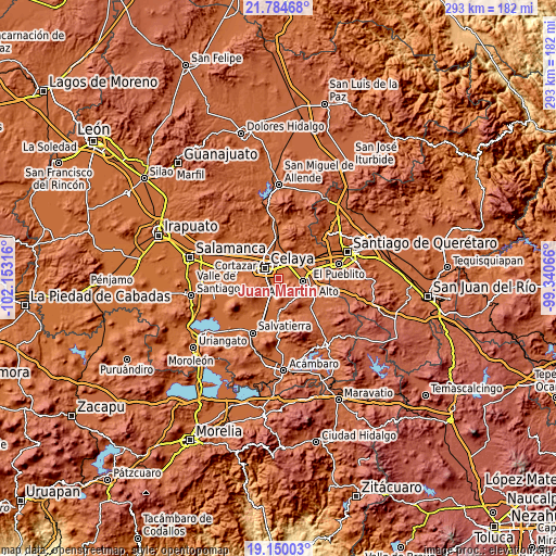 Topographic map of Juan Martín