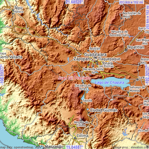 Topographic map of Juan Gil Preciado