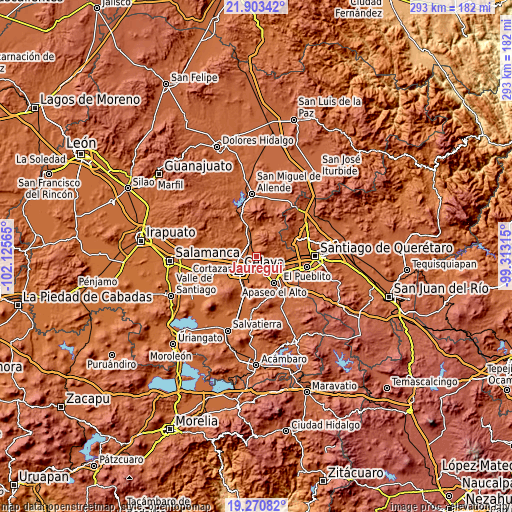 Topographic map of Jauregui