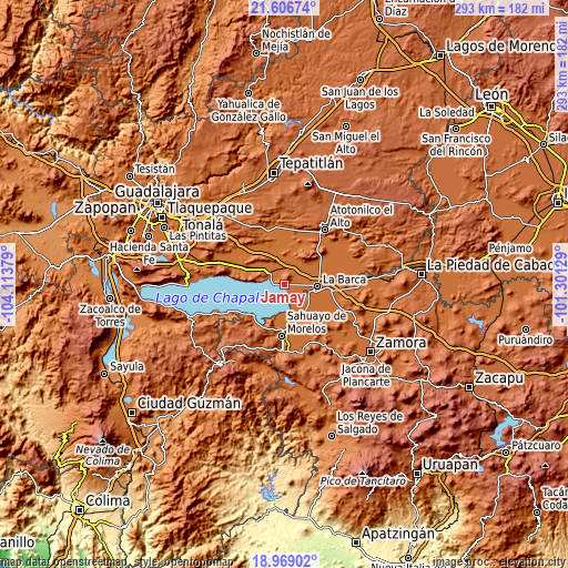 Topographic map of Jamay