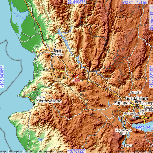 Topographic map of Jala