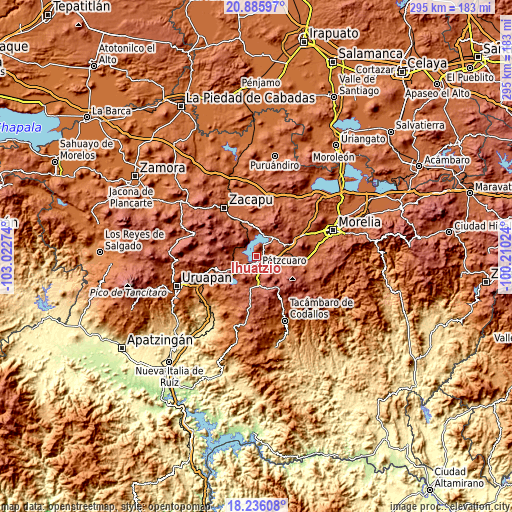 Topographic map of Ihuatzio