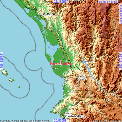 Topographic map of Pozo de Ibarra