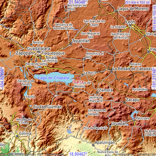 Topographic map of Ibarra