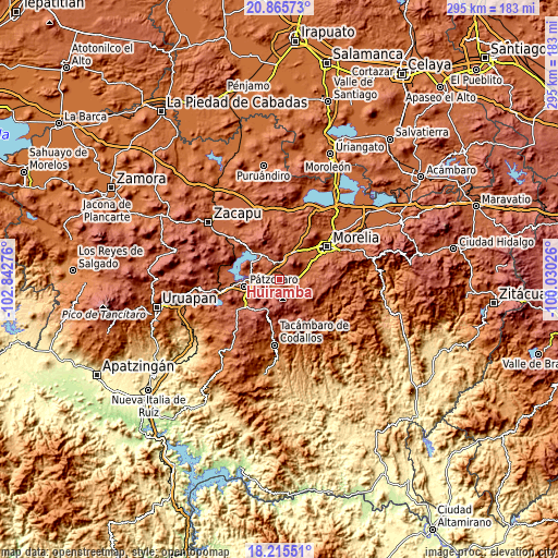 Topographic map of Huiramba