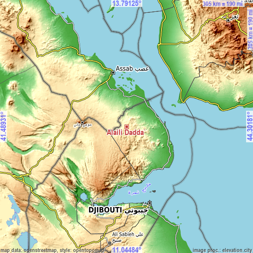 Topographic map of Alaïli Ḏaḏḏa‘