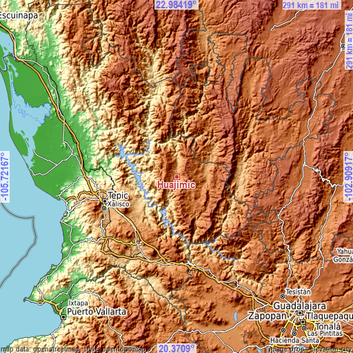 Topographic map of Huajimic