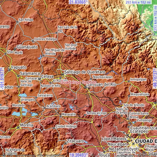 Topographic map of Guadalupe Septién