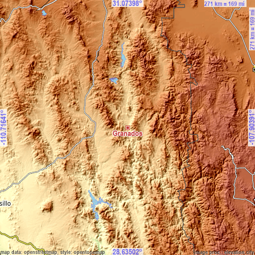 Topographic map of Granados