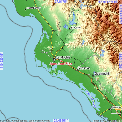 Topographic map of Juan José Ríos