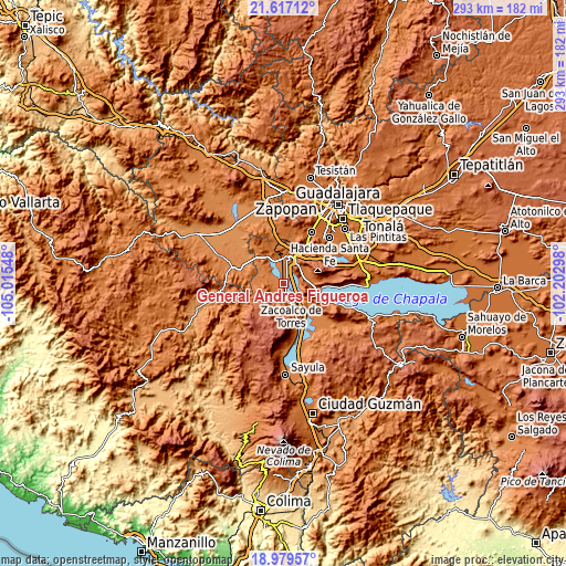 Topographic map of General Andrés Figueroa