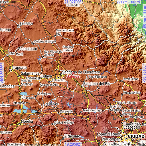 Topographic map of Galeras