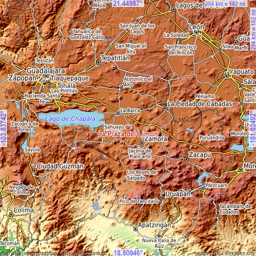 Topographic map of La Plaza del Limón