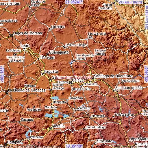 Topographic map of Empalme Escobedo