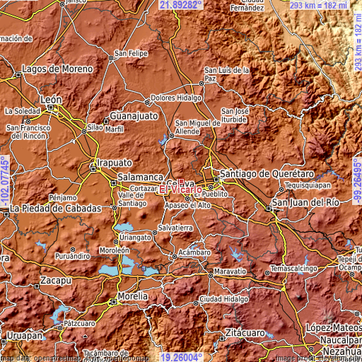 Topographic map of El Vicarlo