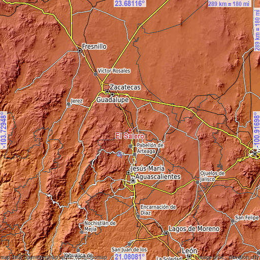 Topographic map of El Salero