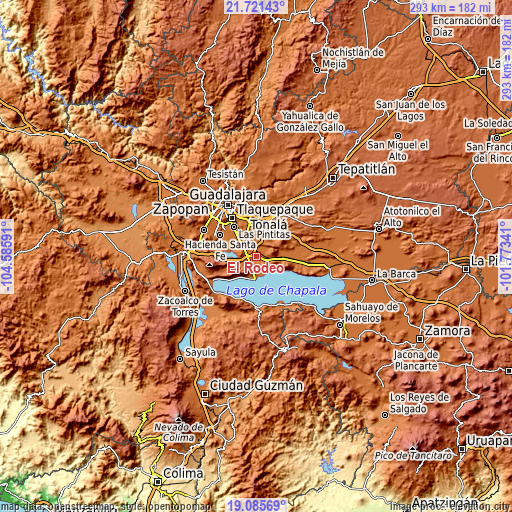 Topographic map of El Rodeo