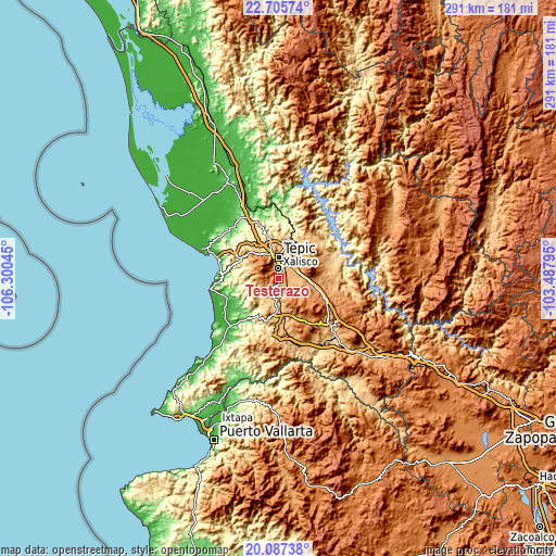Topographic map of Testerazo