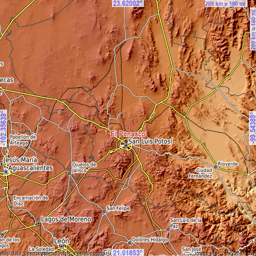 Topographic map of El Peñasco