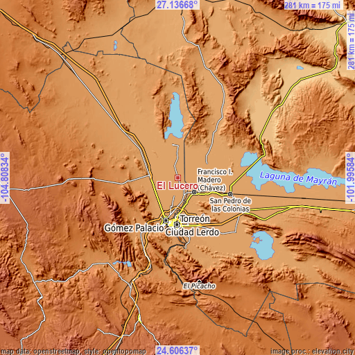 Topographic map of El Lucero