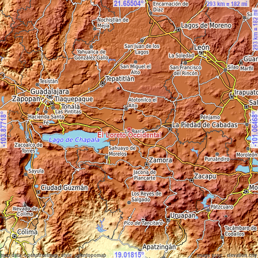 Topographic map of El Loreto Occidental