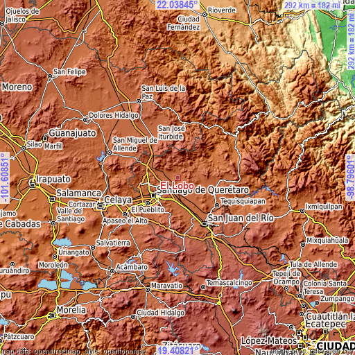 Topographic map of El Lobo