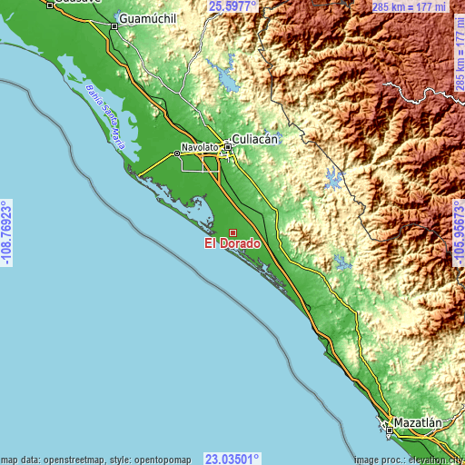 Topographic map of El Dorado