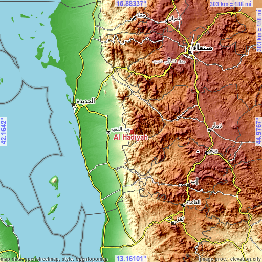 Topographic map of Al Ḩadīyah