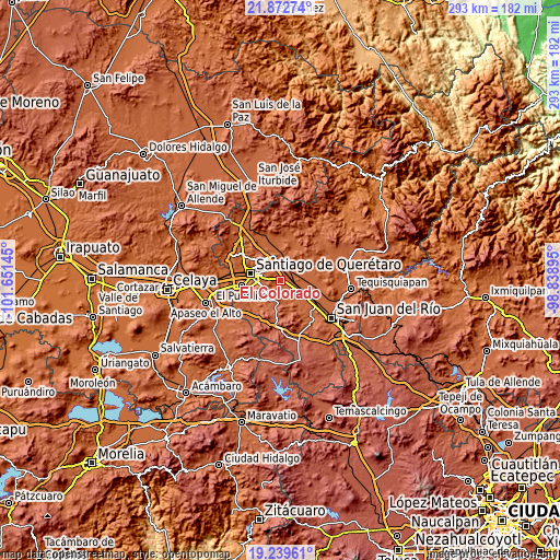 Topographic map of El Colorado