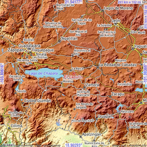 Topographic map of El Capulín