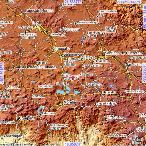 Topographic map of El Capulín