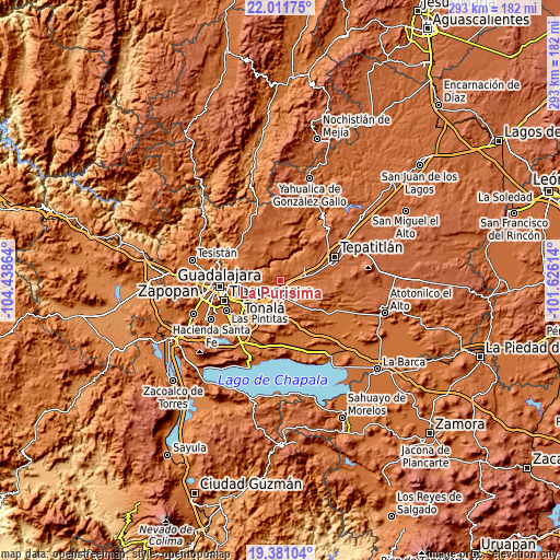 Topographic map of La Purísima