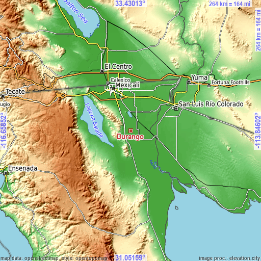 Topographic map of Durango