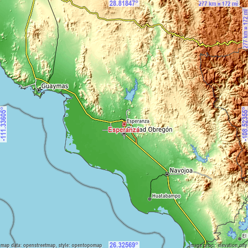 Topographic map of Esperanza