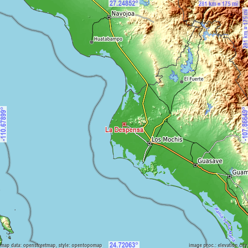 Topographic map of La Despensa