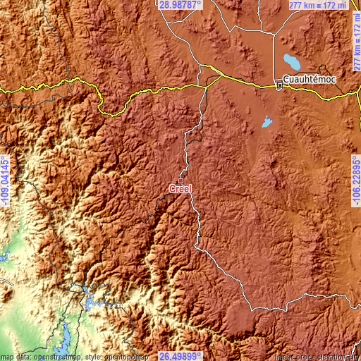 Topographic map of Creel