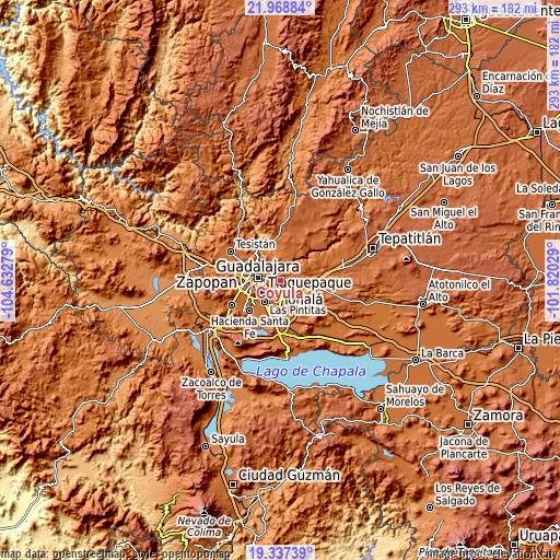 Topographic map of Coyula