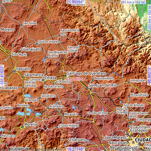 Topographic map of Coyotillos