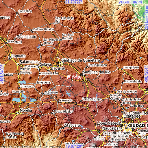 Topographic map of El Coto