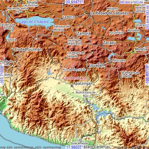 Topographic map of Condémbaro