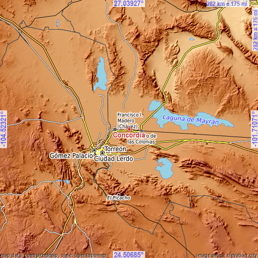 Topographic map of Concordia