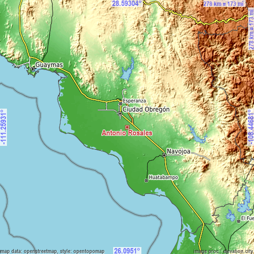 Topographic map of Antonio Rosales