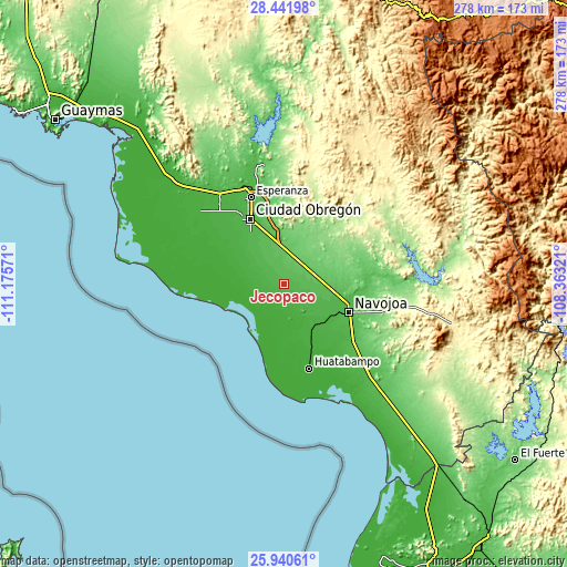 Topographic map of Jecopaco