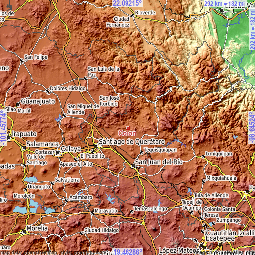 Topographic map of Colón