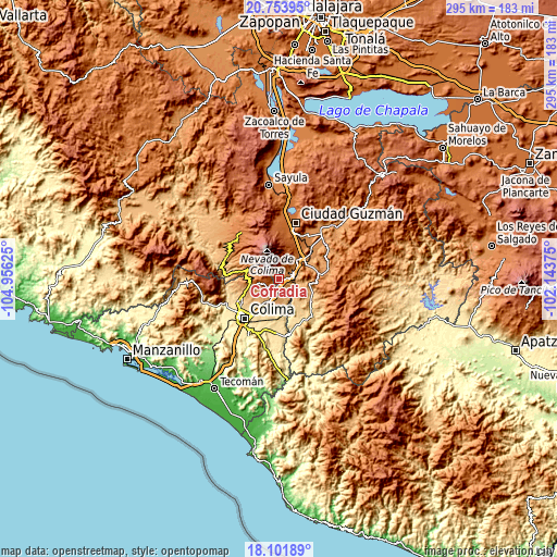 Topographic map of Cofradía