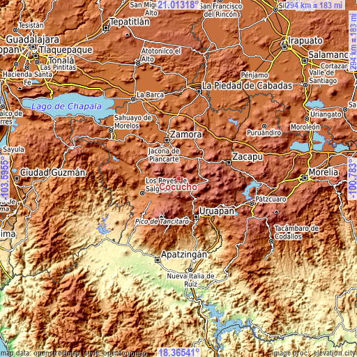 Topographic map of Cocucho