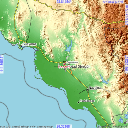Topographic map of Cocorit
